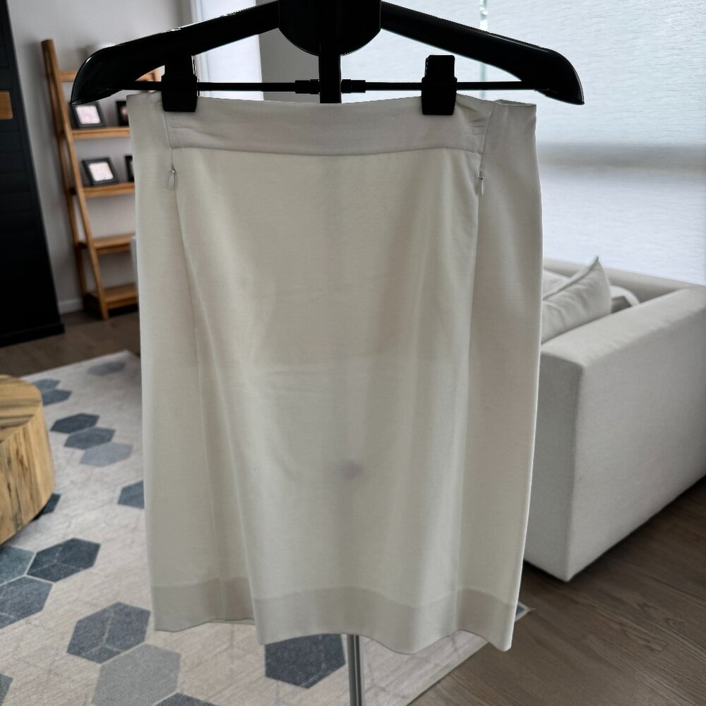 DVF White Skirt with Front Zippers